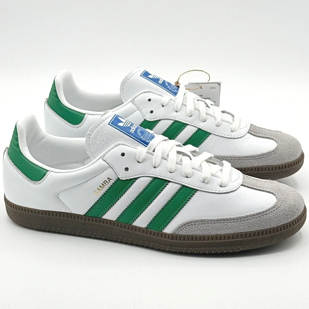 Adidas Samba OG Size 12 Mens Cloud White/Green IG1024, NEW